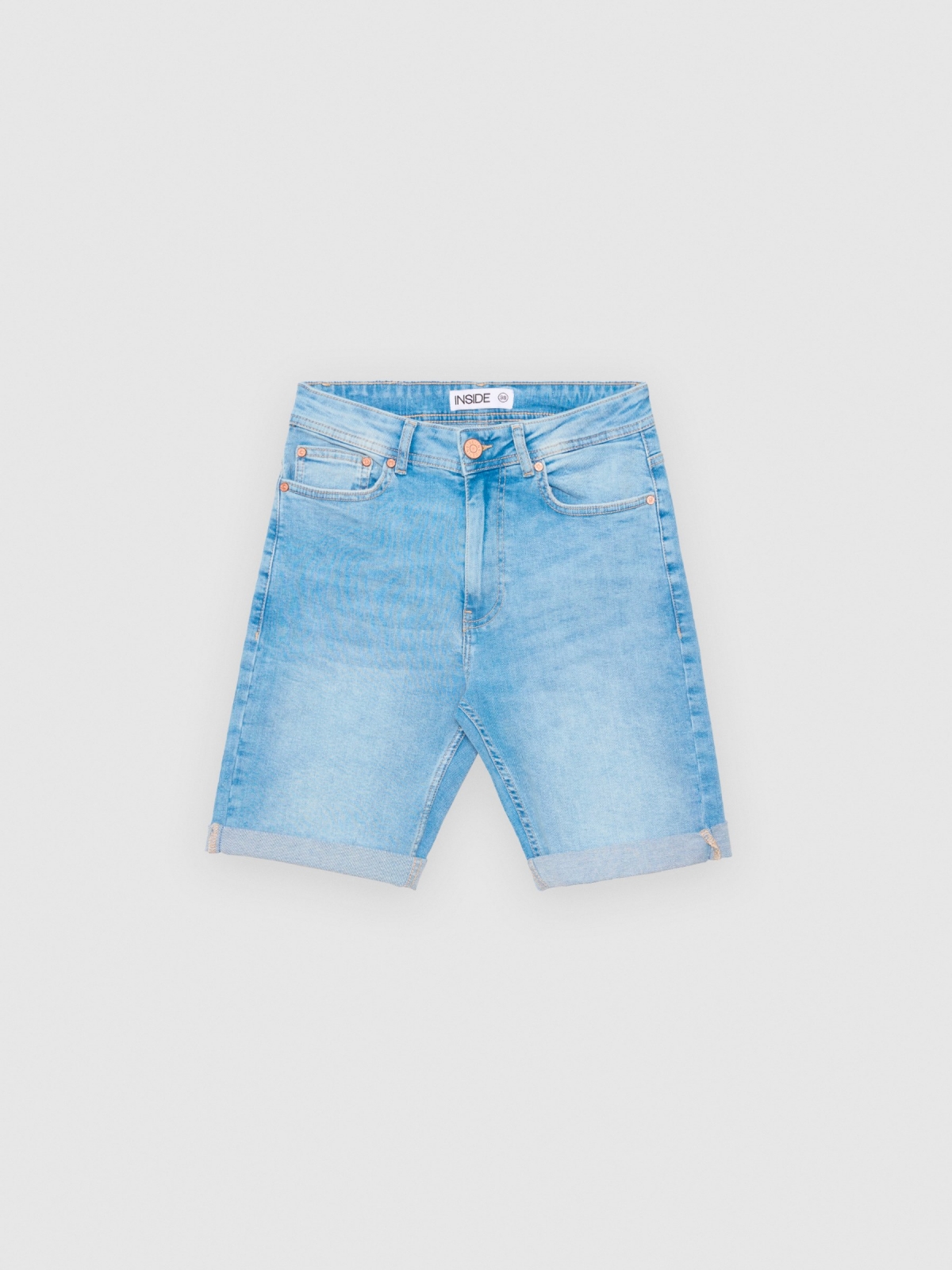  Denim Skinny Bermuda Shorts blue