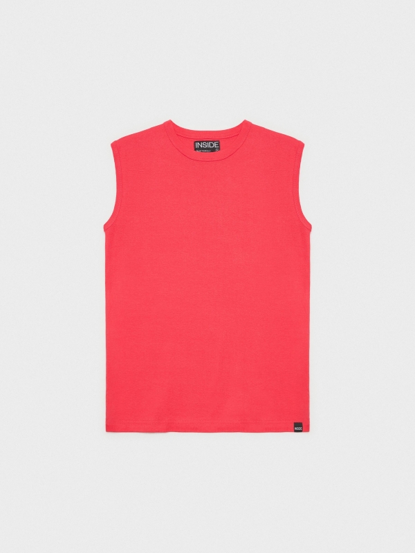  T-shirt básica sem mangas vermelho