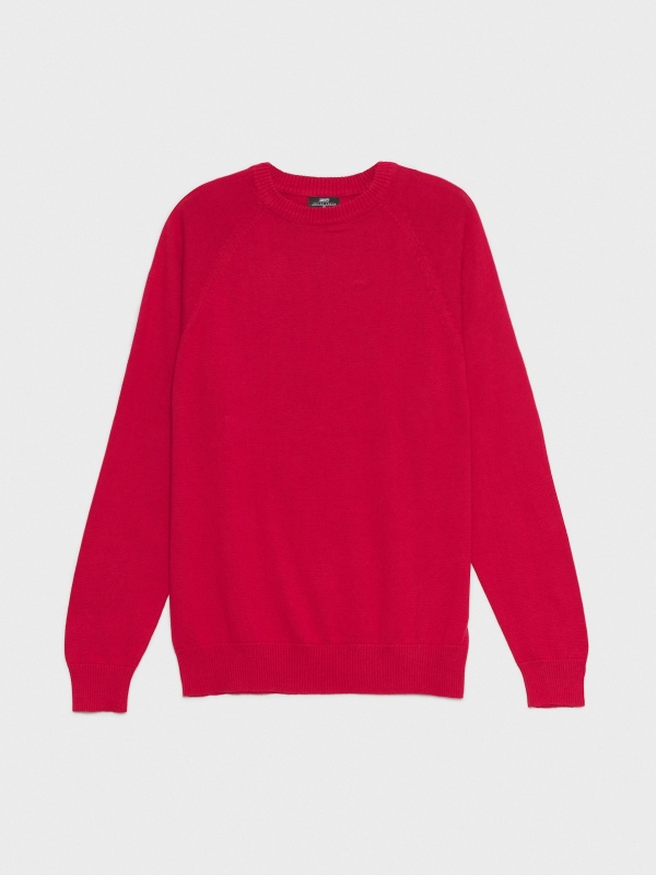  Plain sweater round neck red