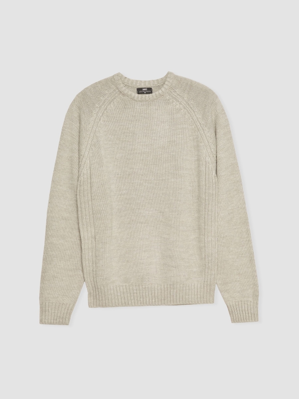  Basic knitted sweater light grey