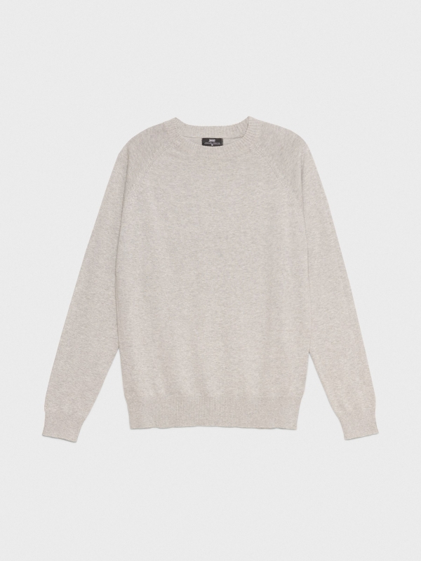  Plain sweater round neck light grey