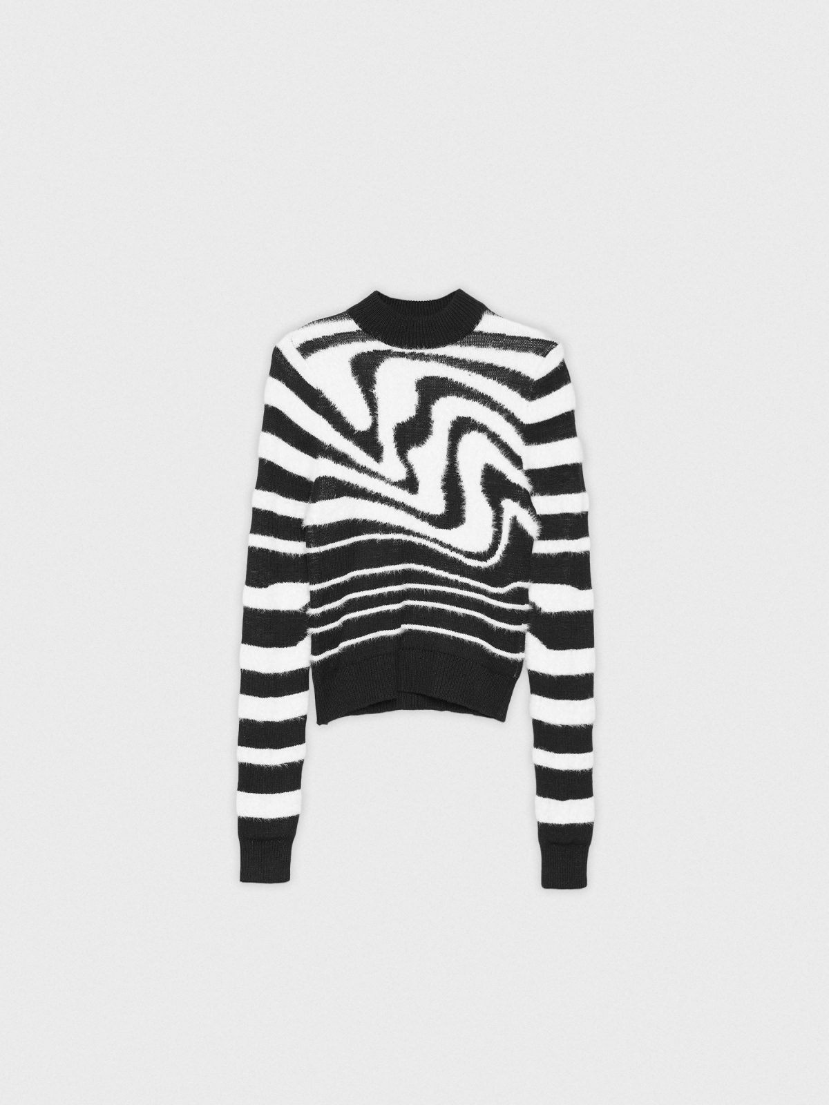  Psychedelic jacquard sweater white