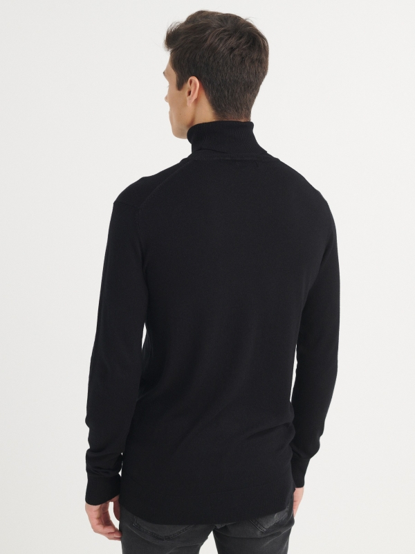 Basic swan sweater black middle back view