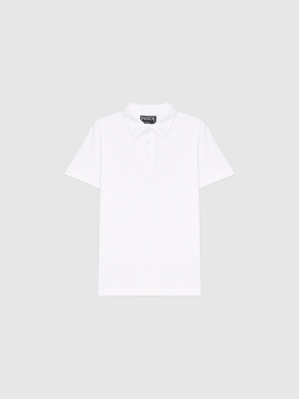  Basic short-sleeved polo shirt white