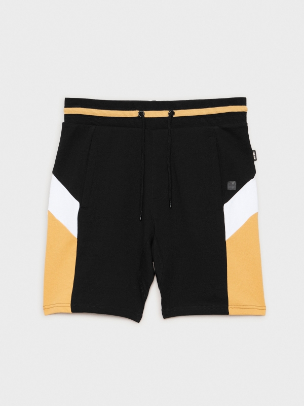  Side panels jogger  bermuda shorts black