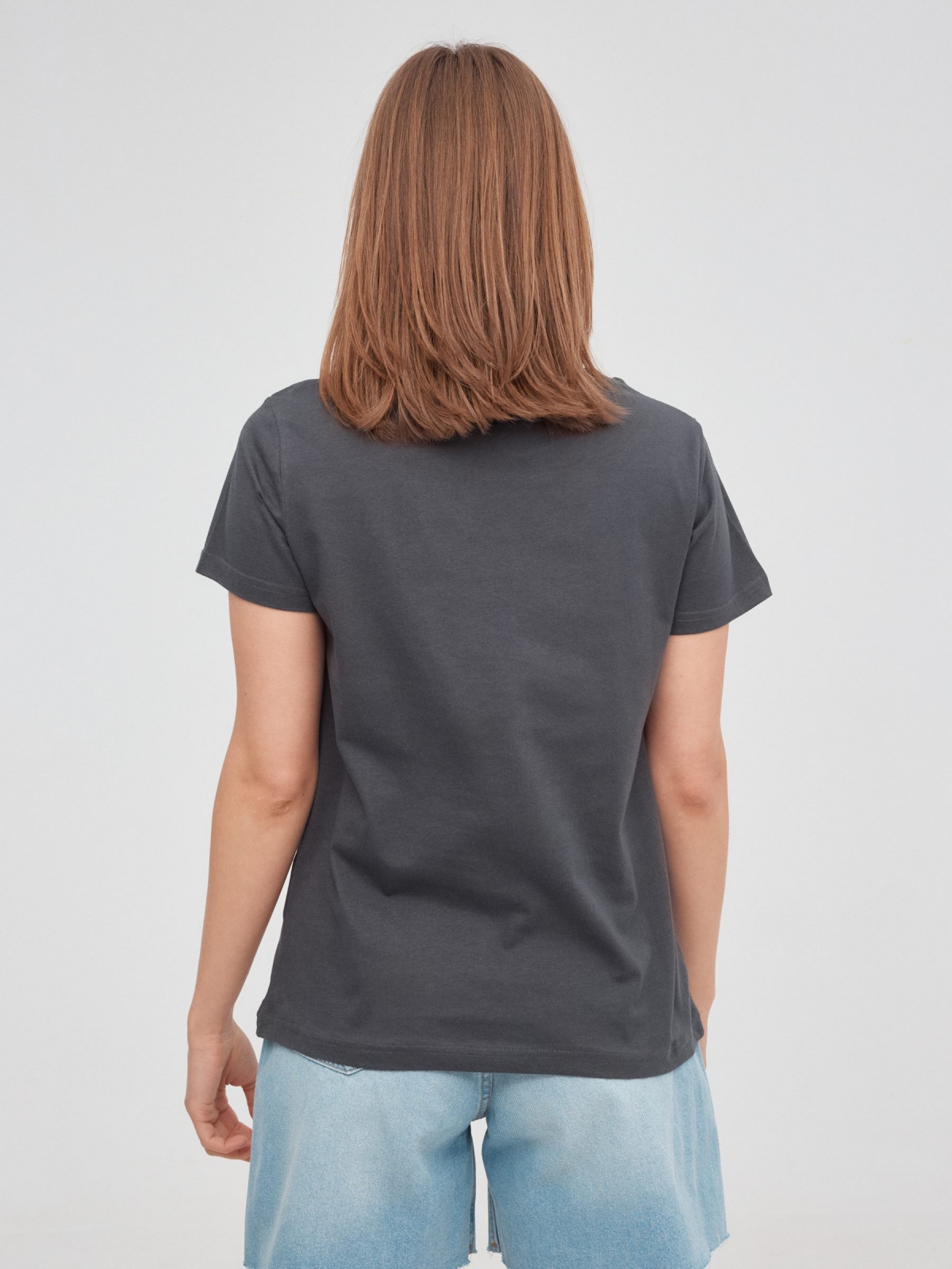 T-shirt Cardcaptor Sakura cinza escuro vista meia traseira