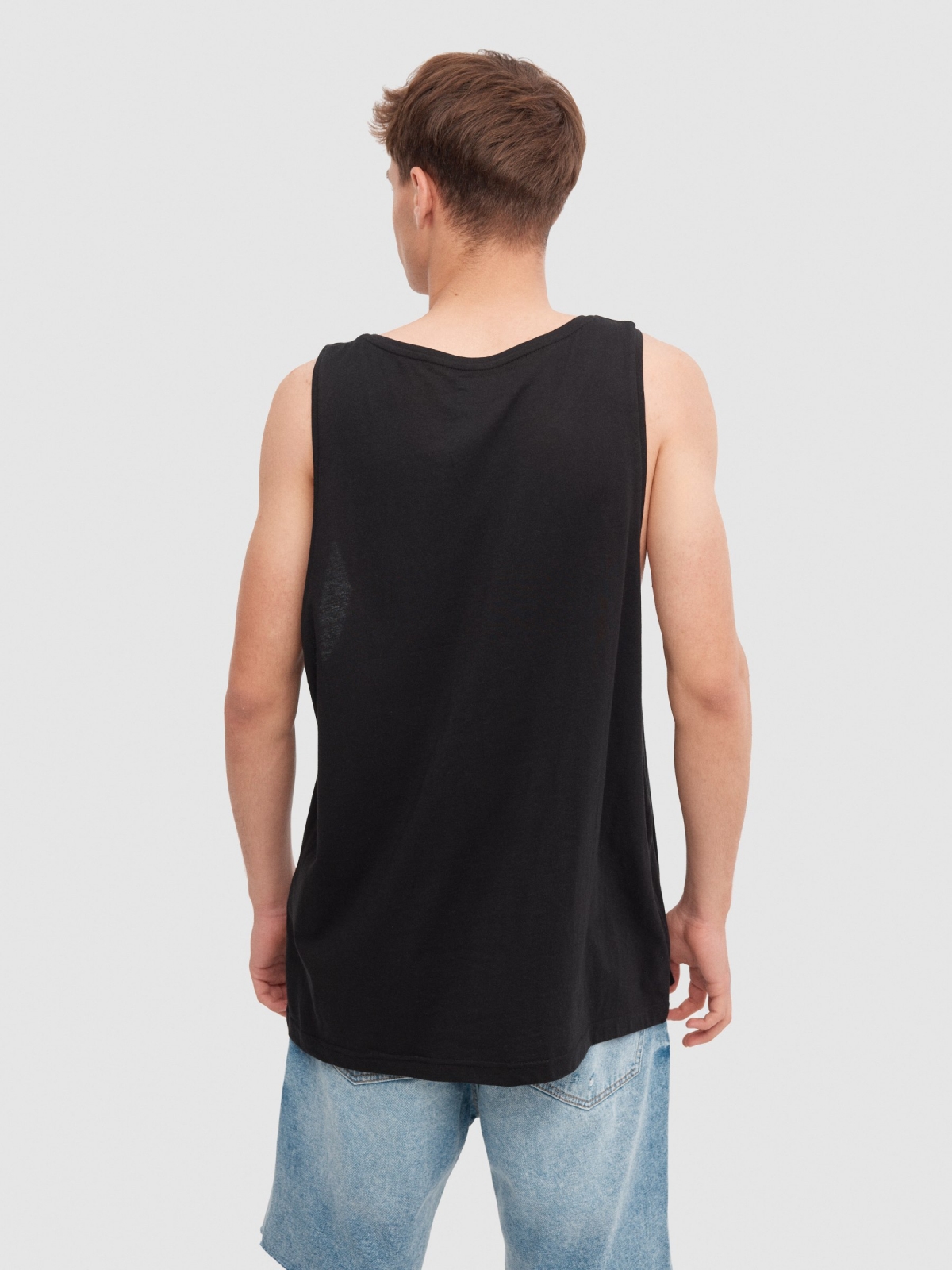 Skull tank top black middle back view