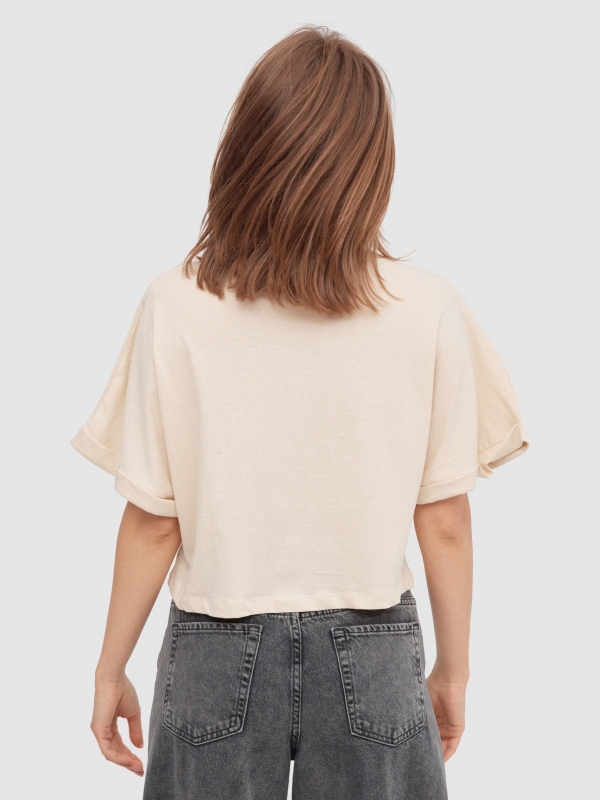 Vitamin crop top sand middle back view