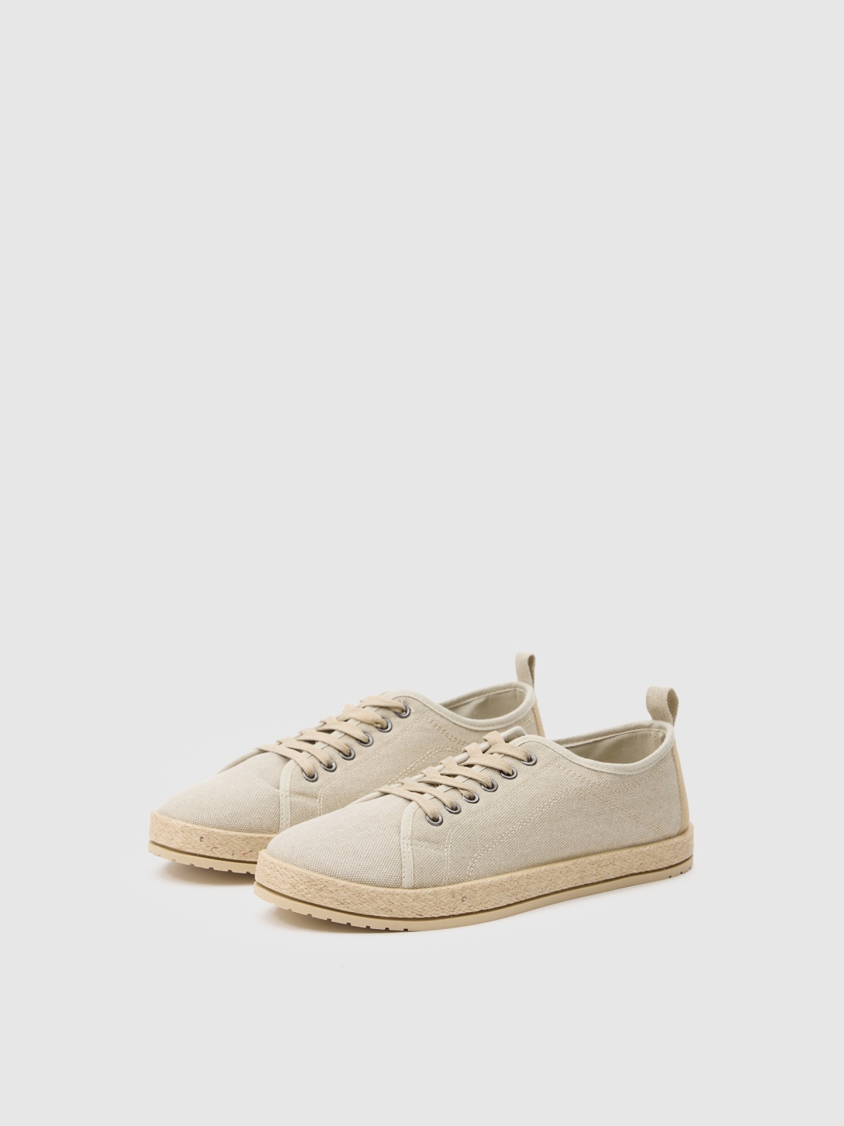 Espadrille style sneaker sand 45º front view
