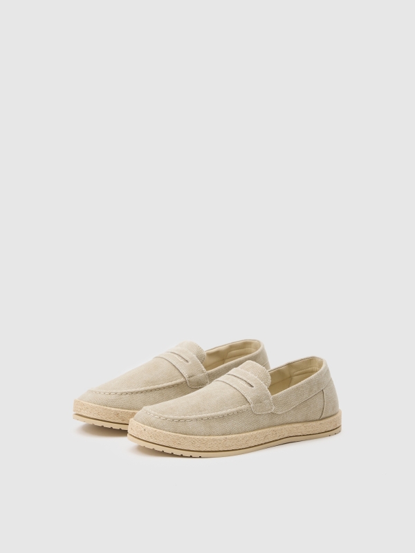 Canvas moccasin sand 45º front view