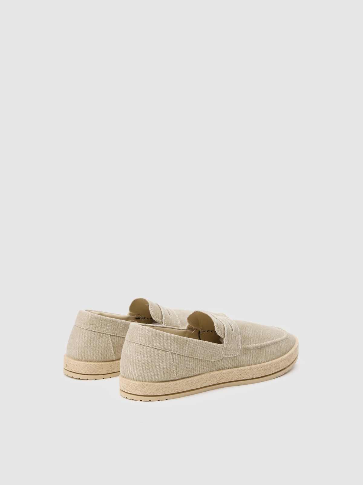 Canvas moccasin sand 45º back view