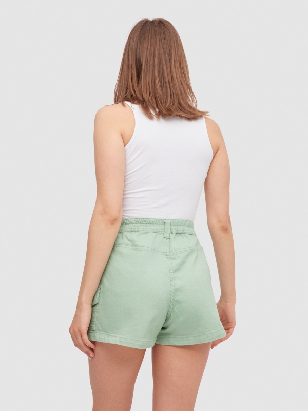 Cargo short green middle back view