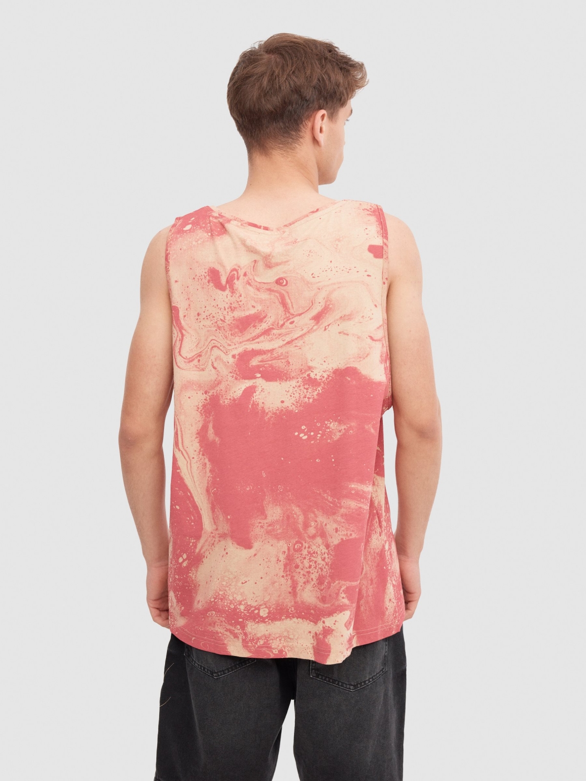 Marbled tank top sand middle back view