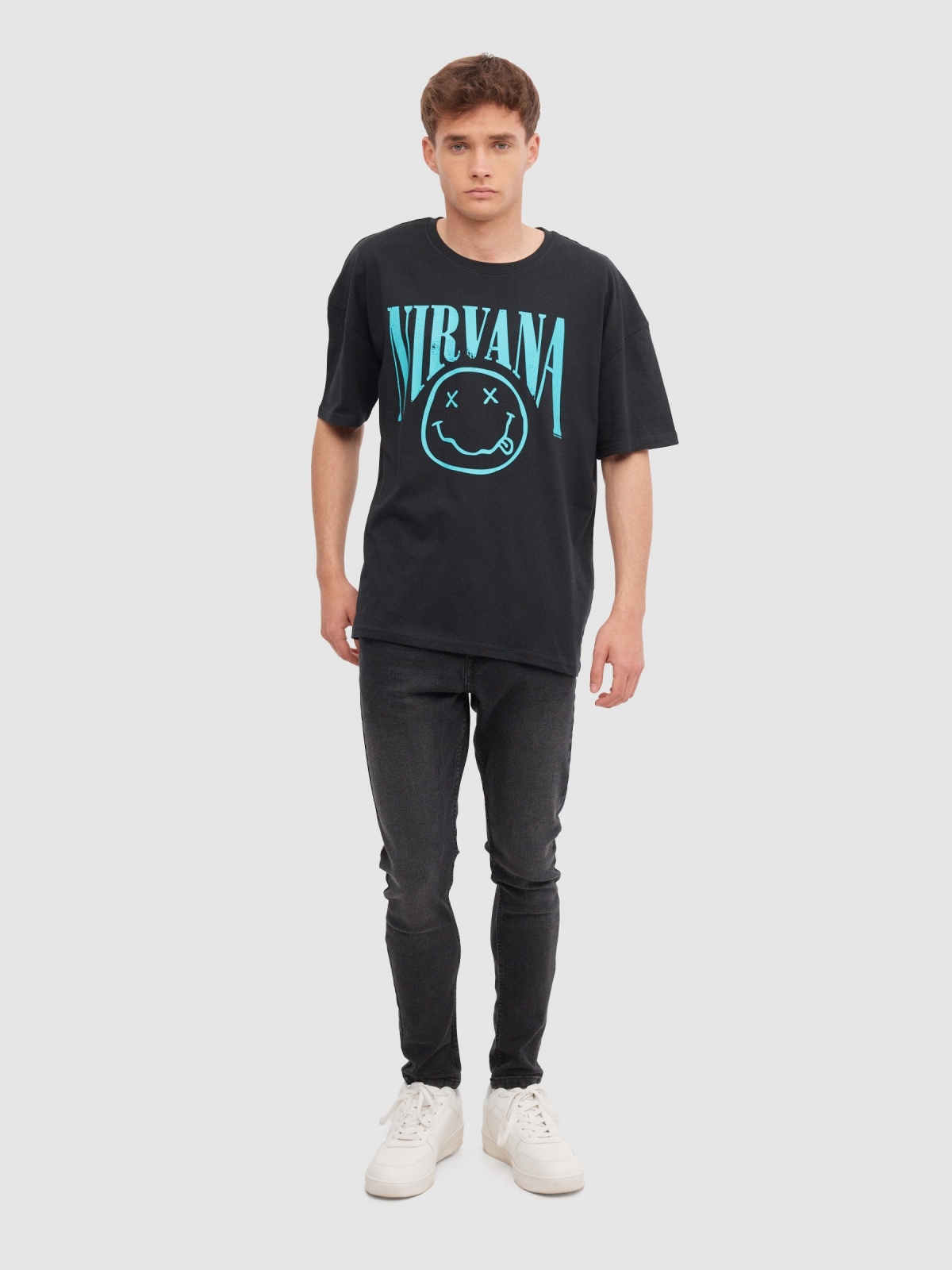 Nirvana t-shirt black front view