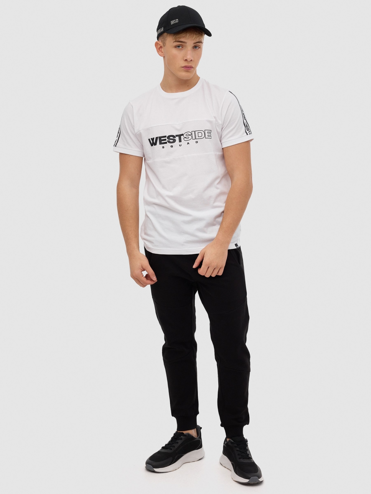 T-shirt Westside branco vista geral frontal