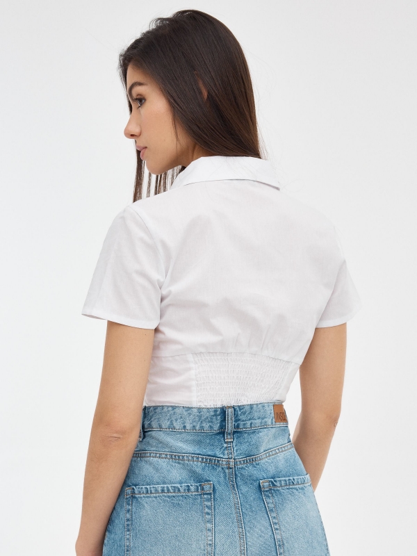 Poplin shirt with corset white middle back view