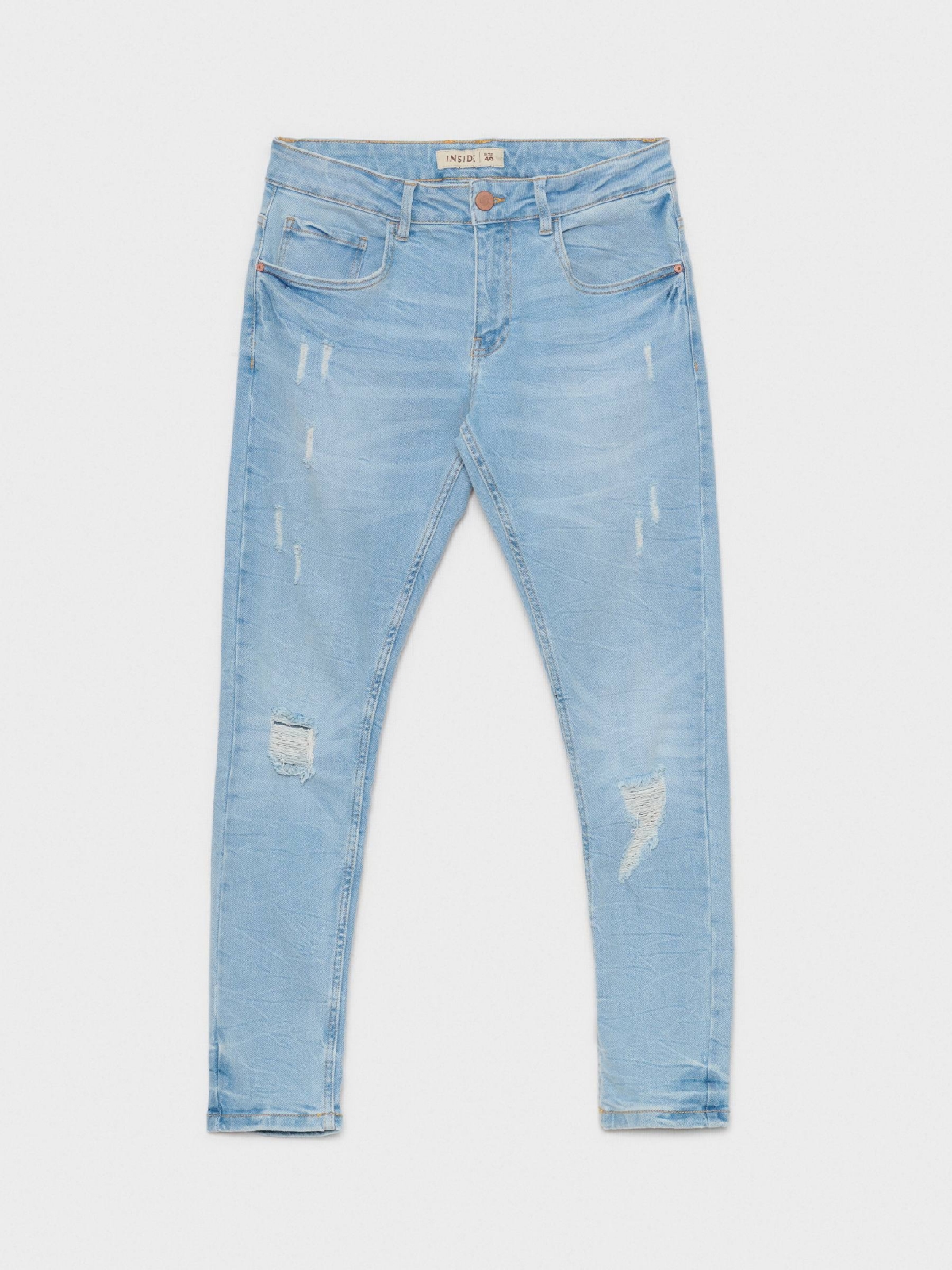  Jeans super slim lavado rotos azul claro