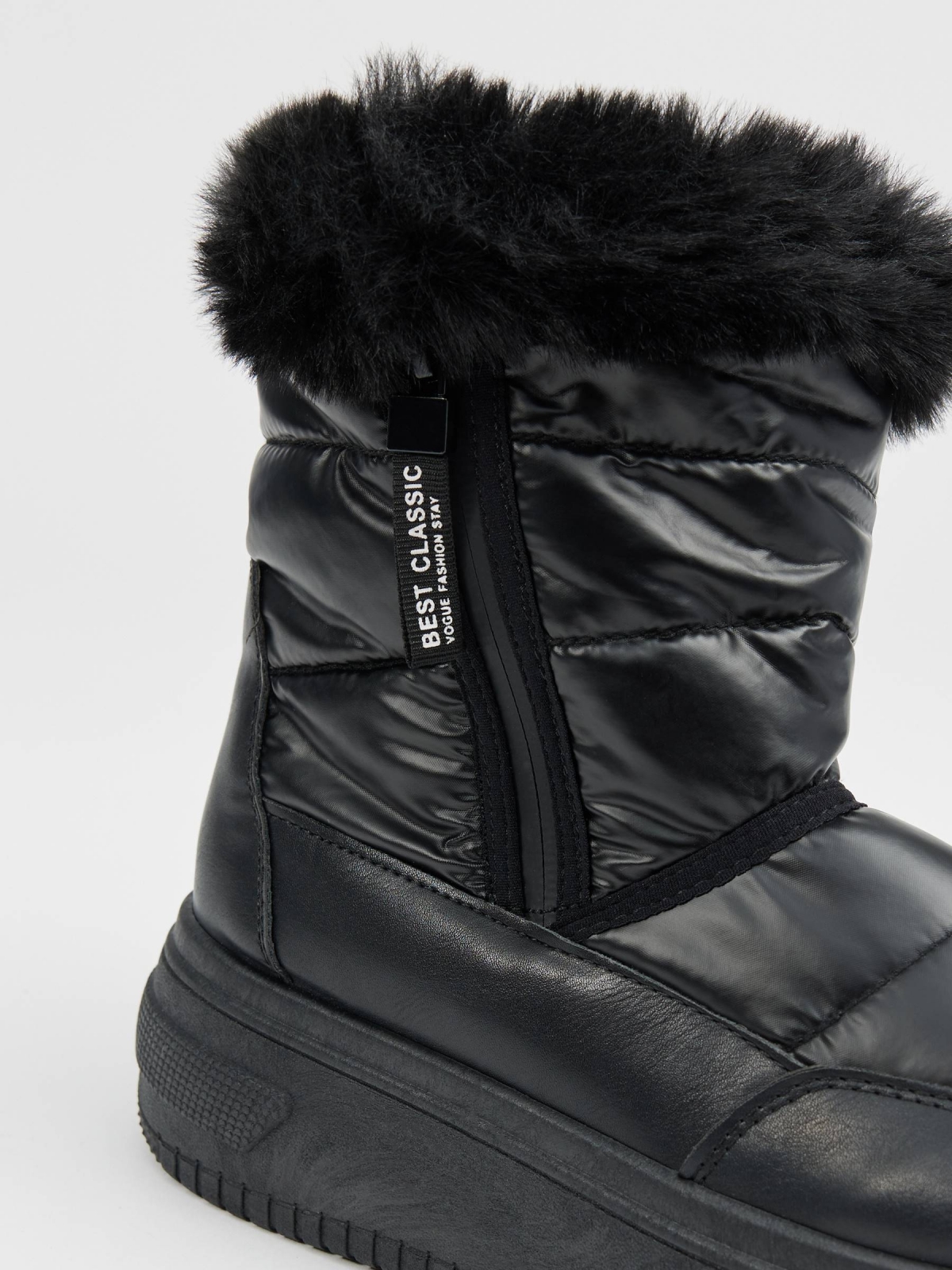 Fashion snow boots detail view