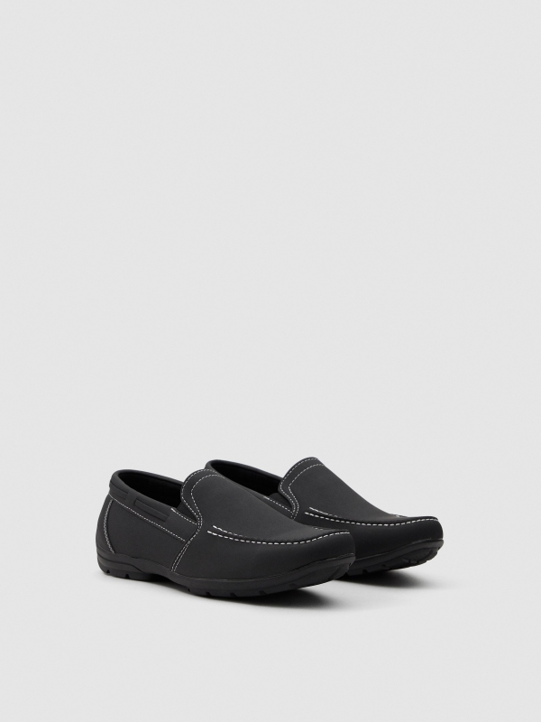 Classic driver moccasin black 45º front view