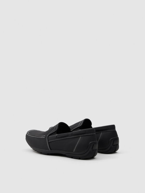 Classic driver moccasin black 45º back view