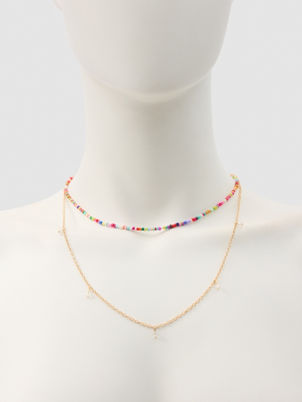 Set 2 necklaces multicolor