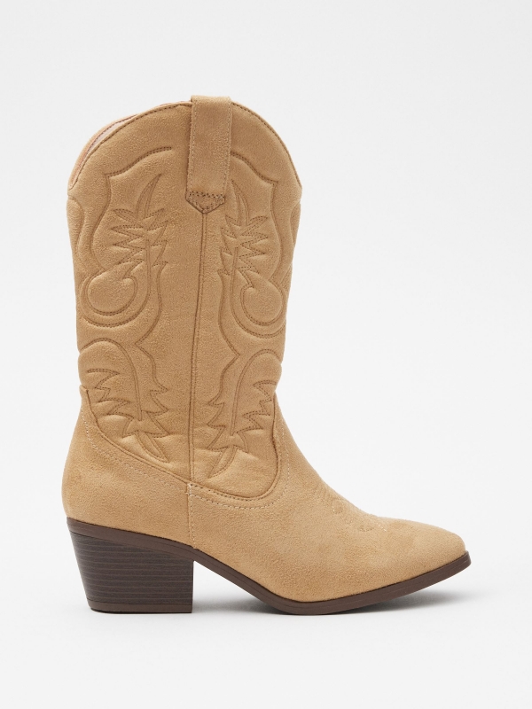 Cowboy ankle boots beige