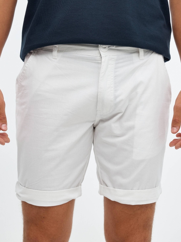 Poplin shorts white detail view