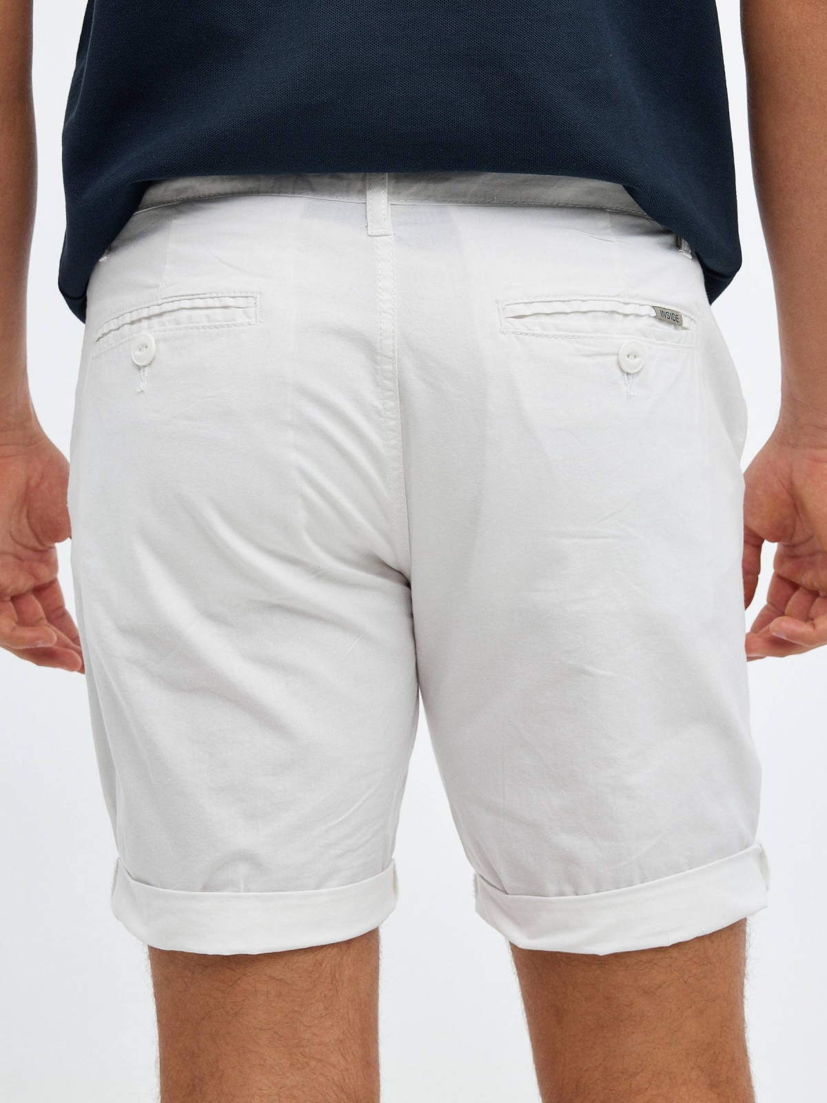 Poplin shorts white detail view