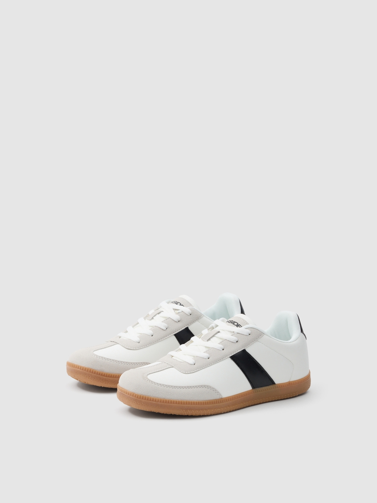 Combined retro sneakers white 45º front view