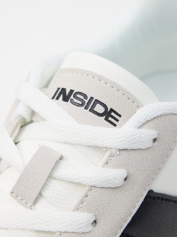 Combined retro sneakers white detail view