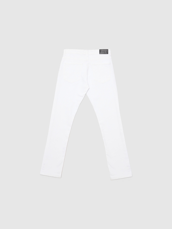  Jeans de cor lisa branco