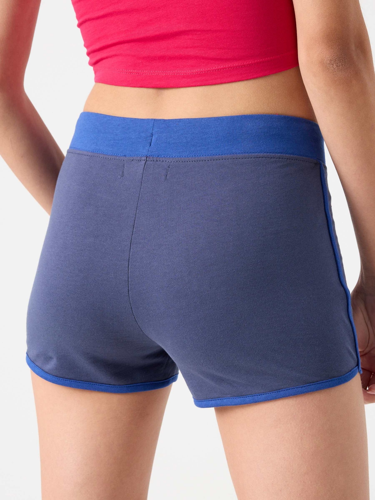 Adjustable waist printed shorts navy detail view