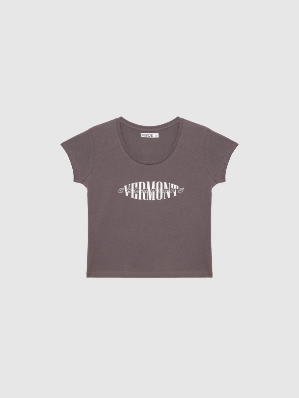  T-shirt crop Vermont cinza escuro