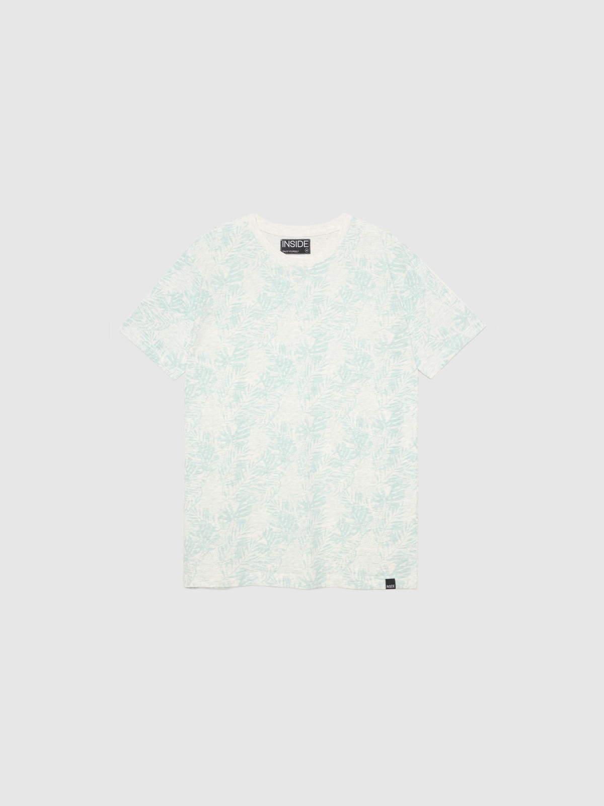  Camiseta tropical textura melange claro