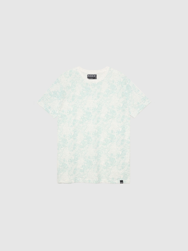  T-shirt tropical com textura melange claro