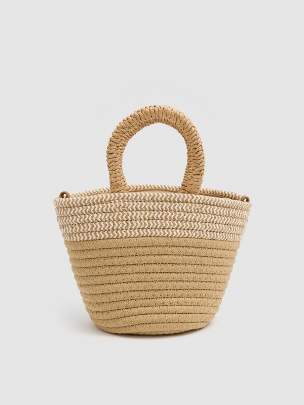 Multi-position basket bag brown
