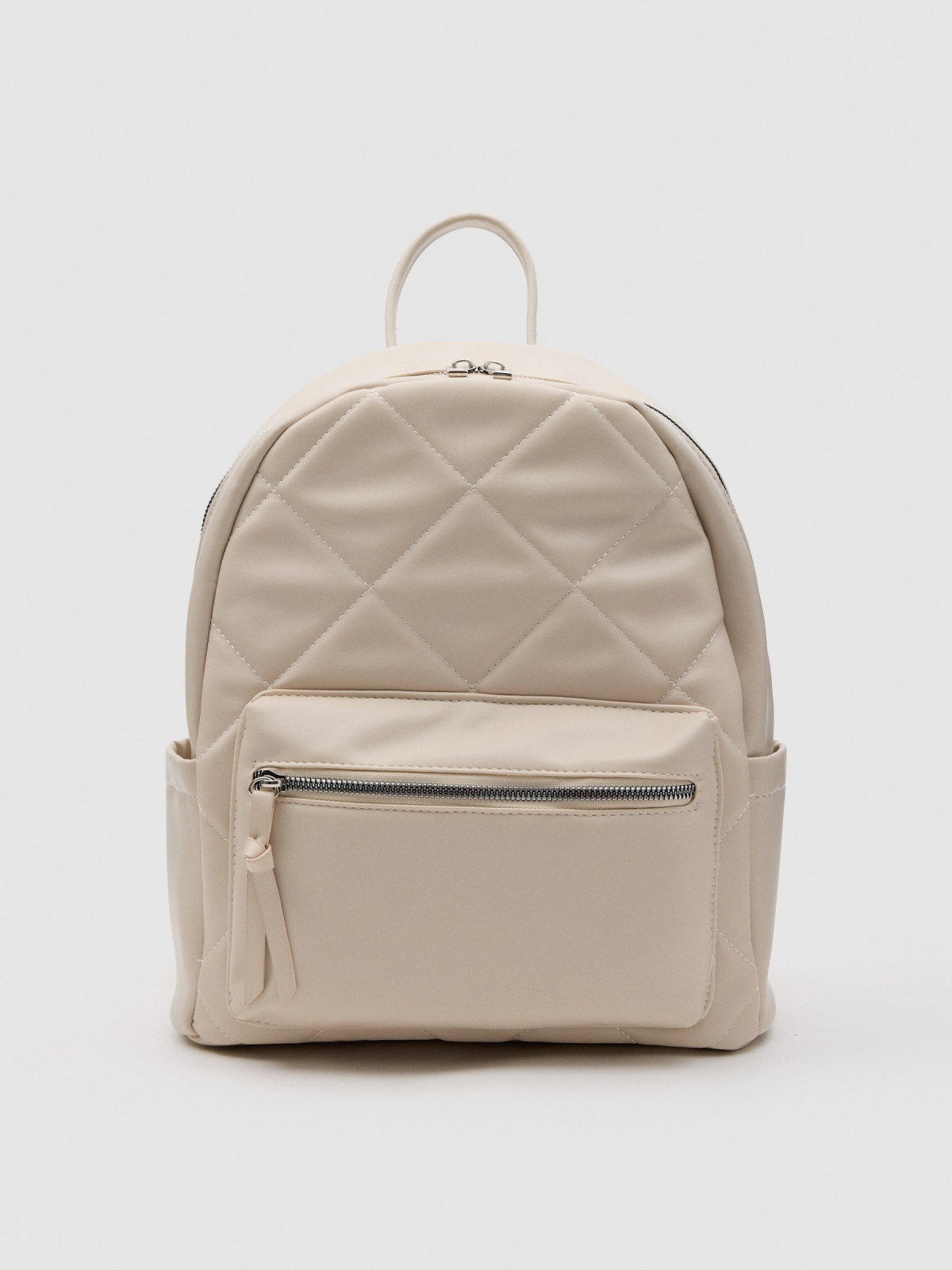 Leatherette backpack white