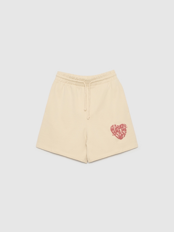  Graphic knitted shorts sand