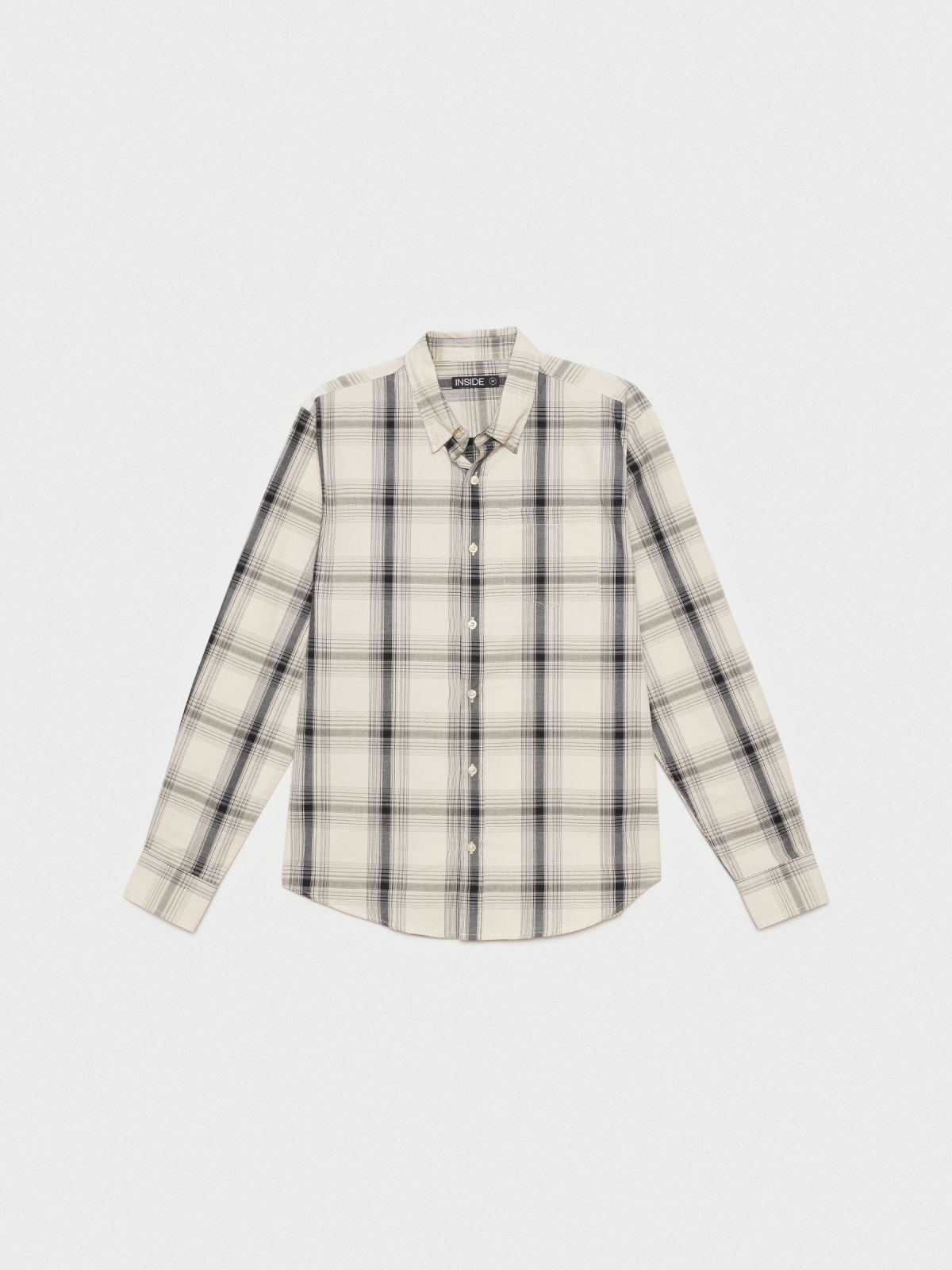  Plaid shirt with pocket beige