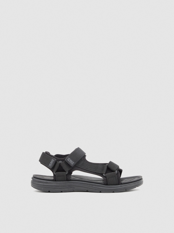 Black nylon sports sandal black