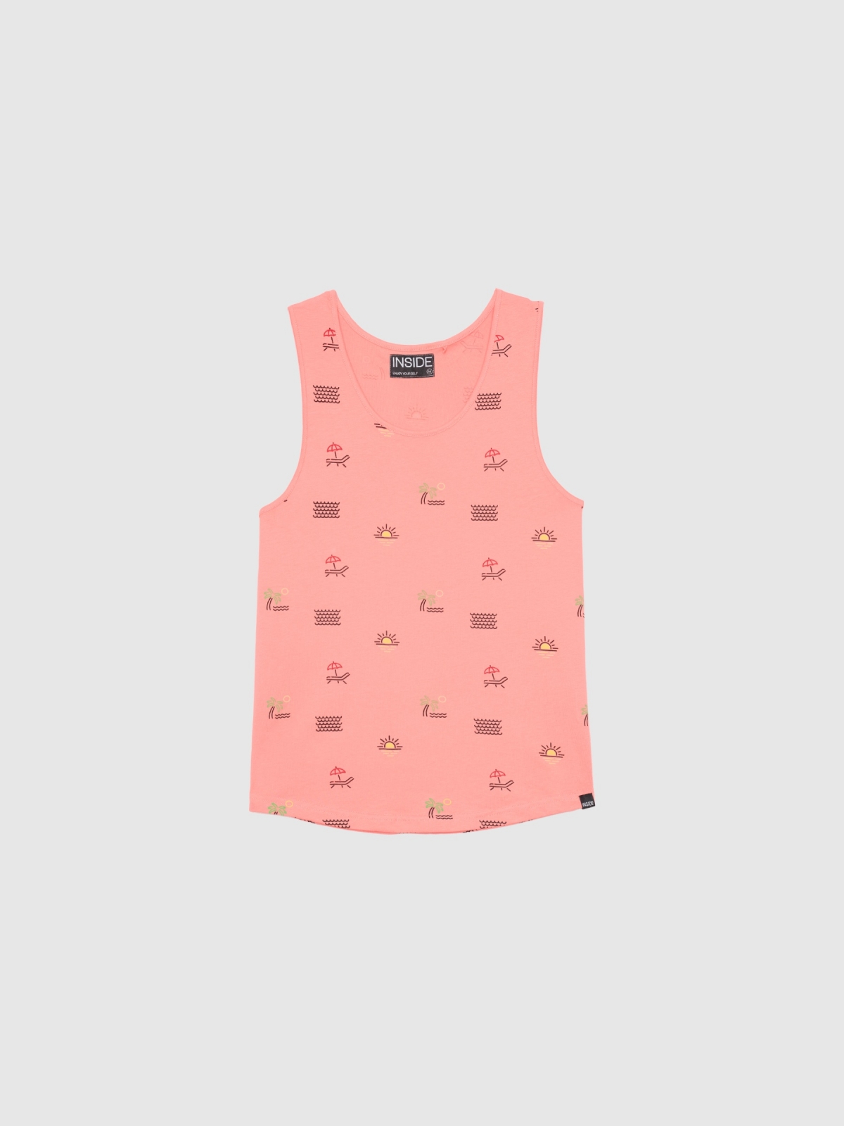  Camiseta de tirantes tropical rosa