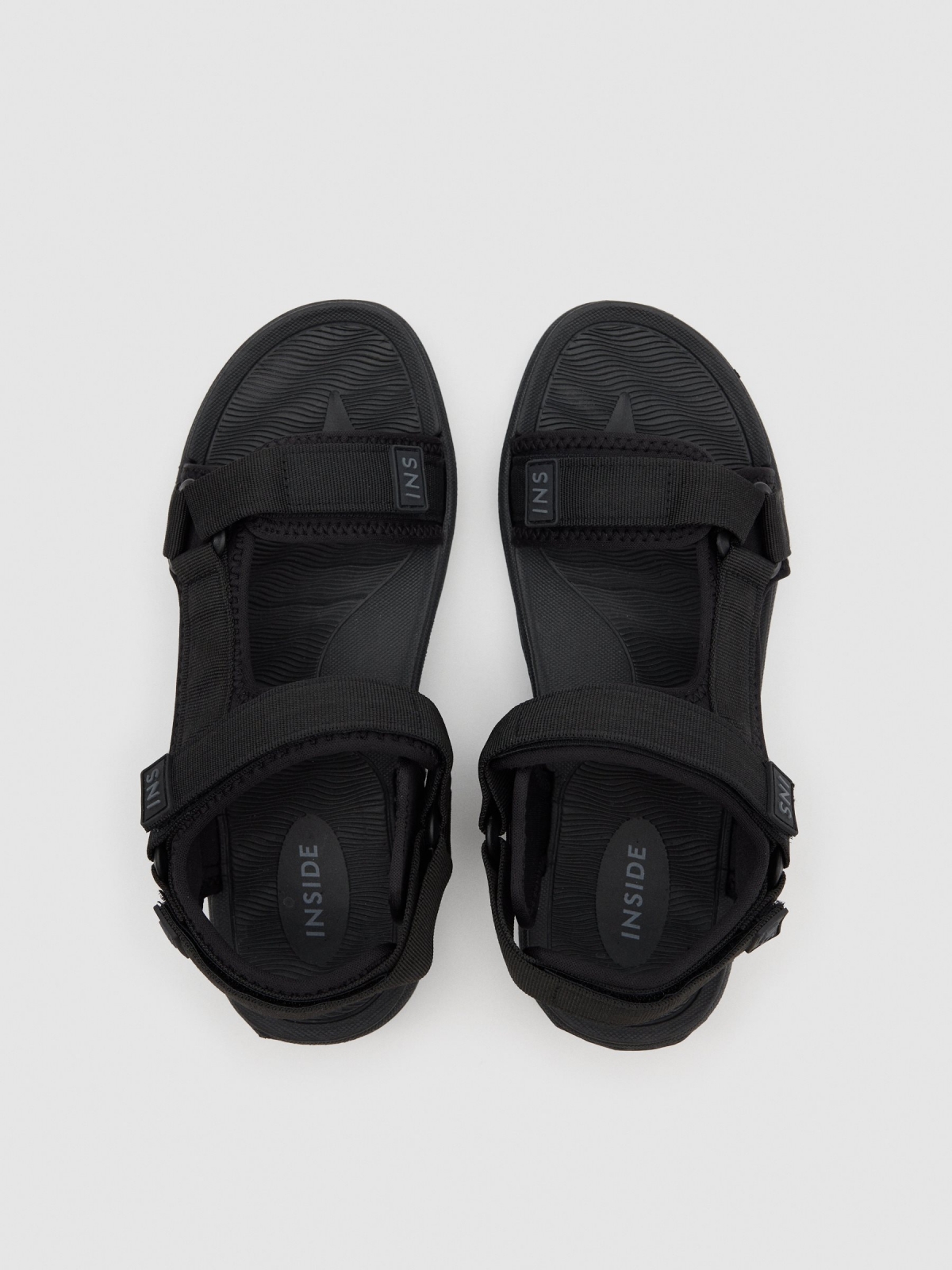 Sandalia deportiva nylon negra negro vista cenital