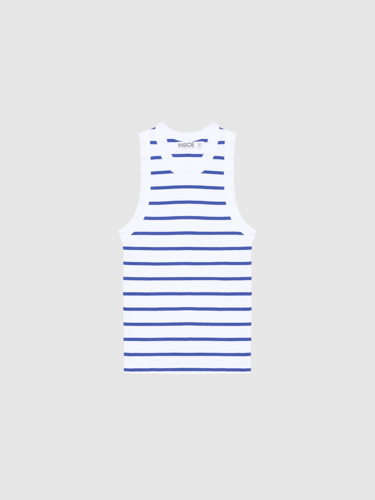  Sleeveless striped top blue