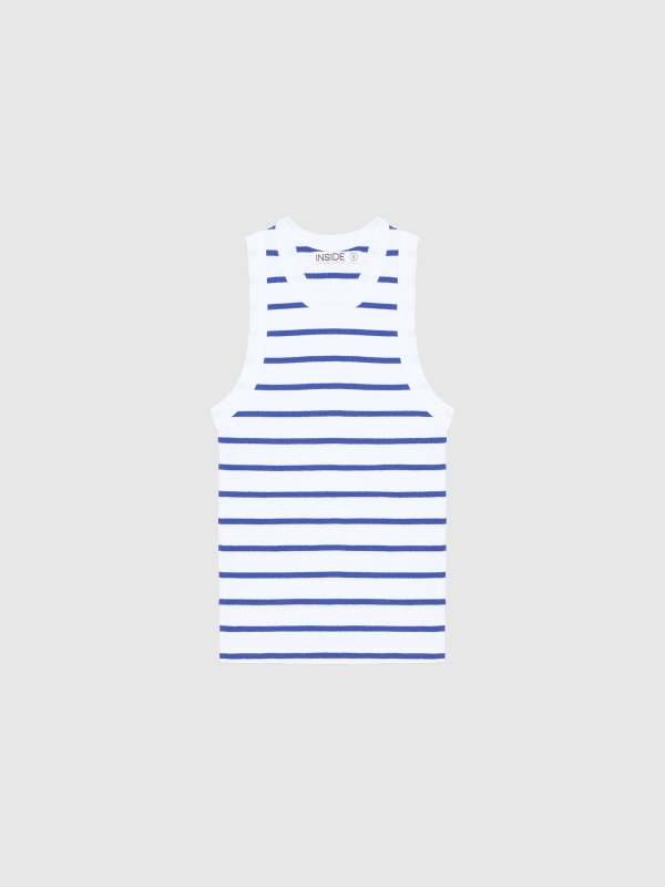  Sleeveless striped top blue