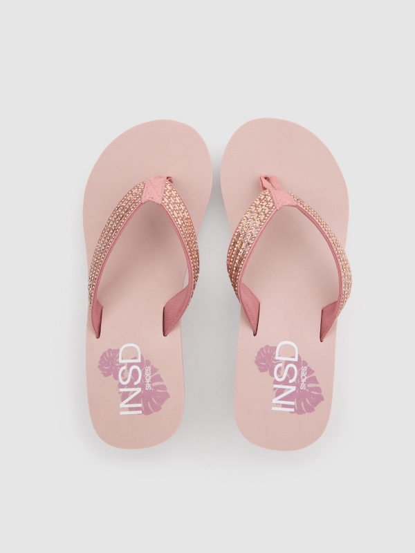 Wedge flip-flops nude pink