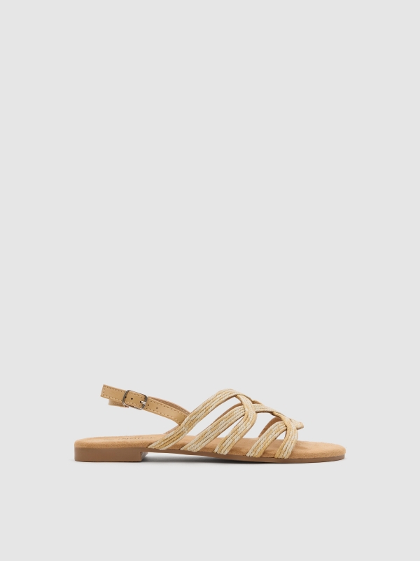 Raffia straps sandal sand