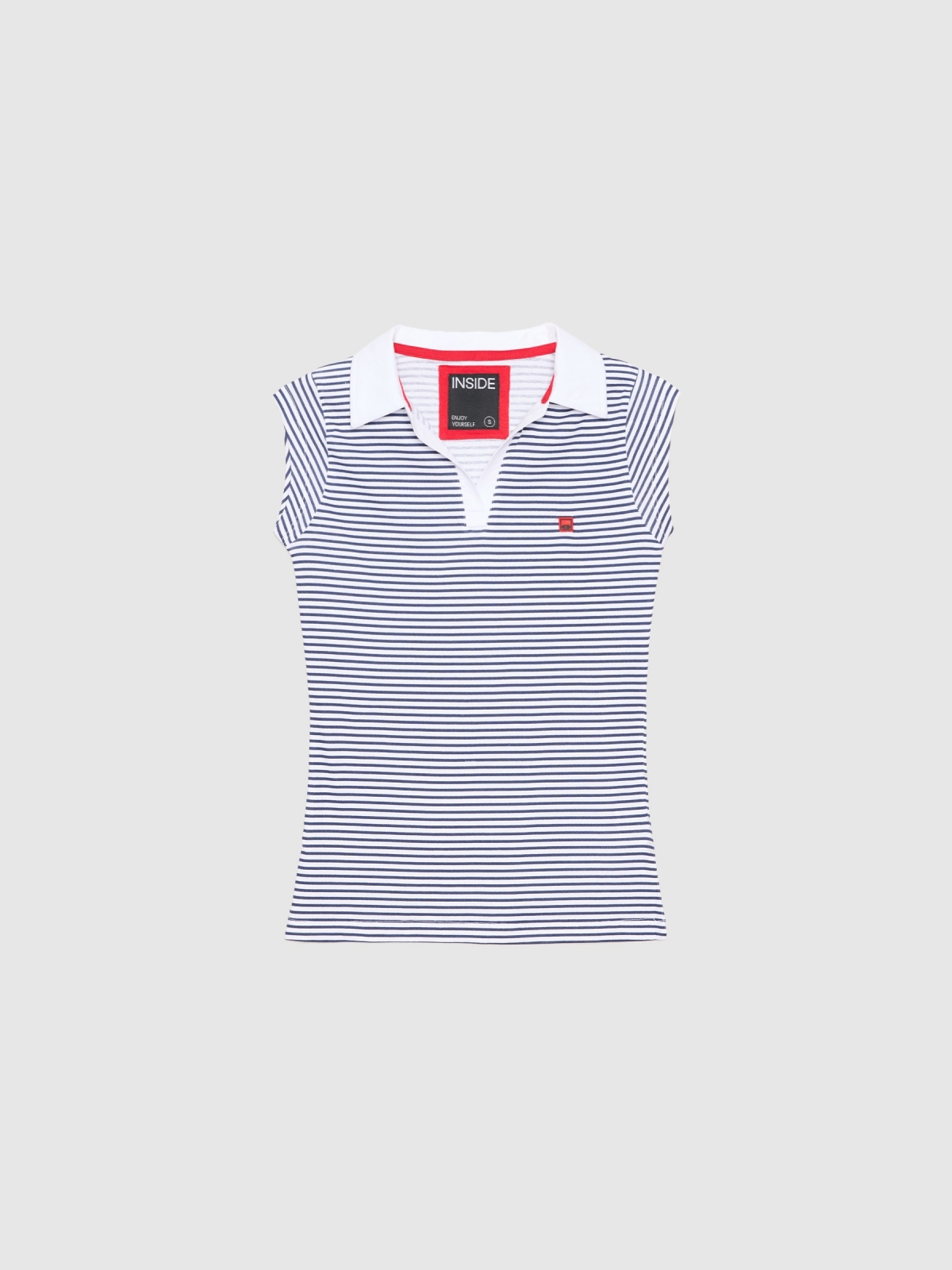  Polo shirt with sailor stripes print white