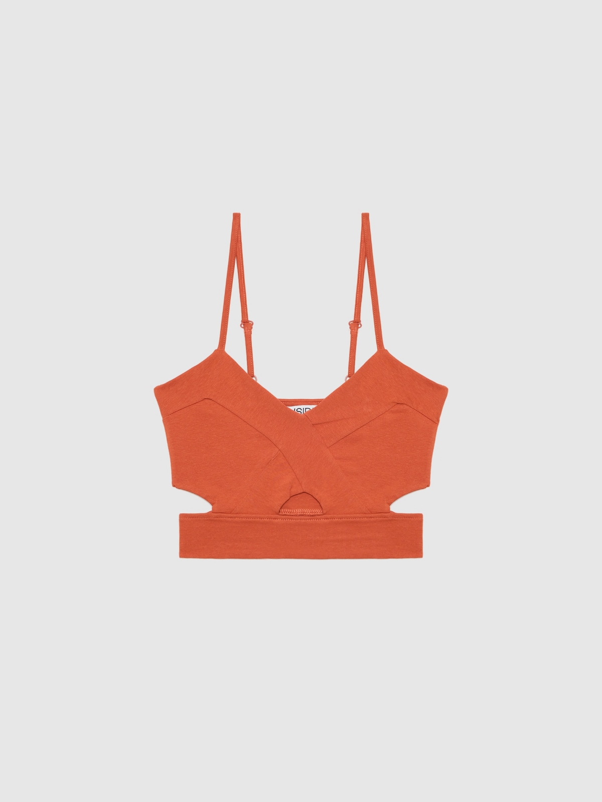  Top cropped cut out brick red