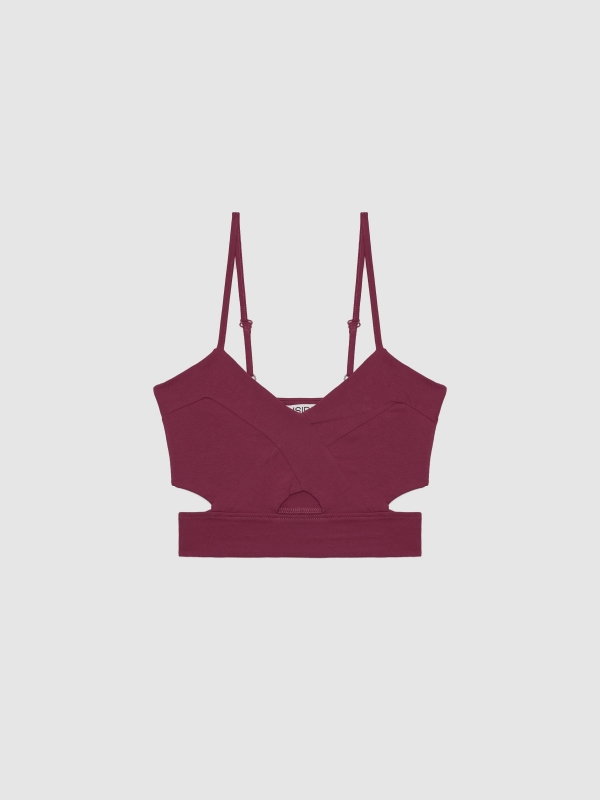  Top cropped cut out burgundy