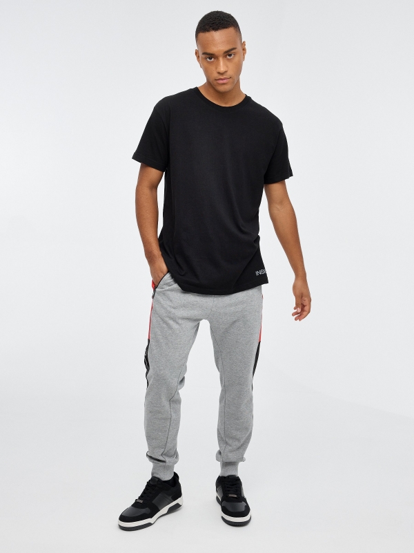 LEADER jogger pants medium grey vigore front view